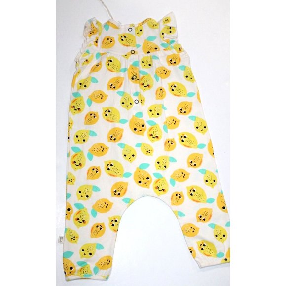 NWT The Bonnie Mob Boutique Baby Romper Jumper Yellow Lemons Size 3-6 Months New - Picture 2 of 6
